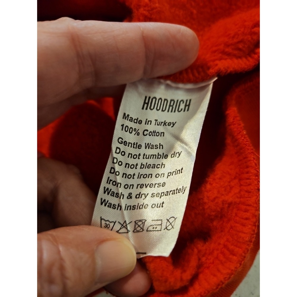 Hoodrich Mens Red Sweatshirt Size Small 100% Cotton Crewneck Pullover (A1297) - Picture 6 of 8